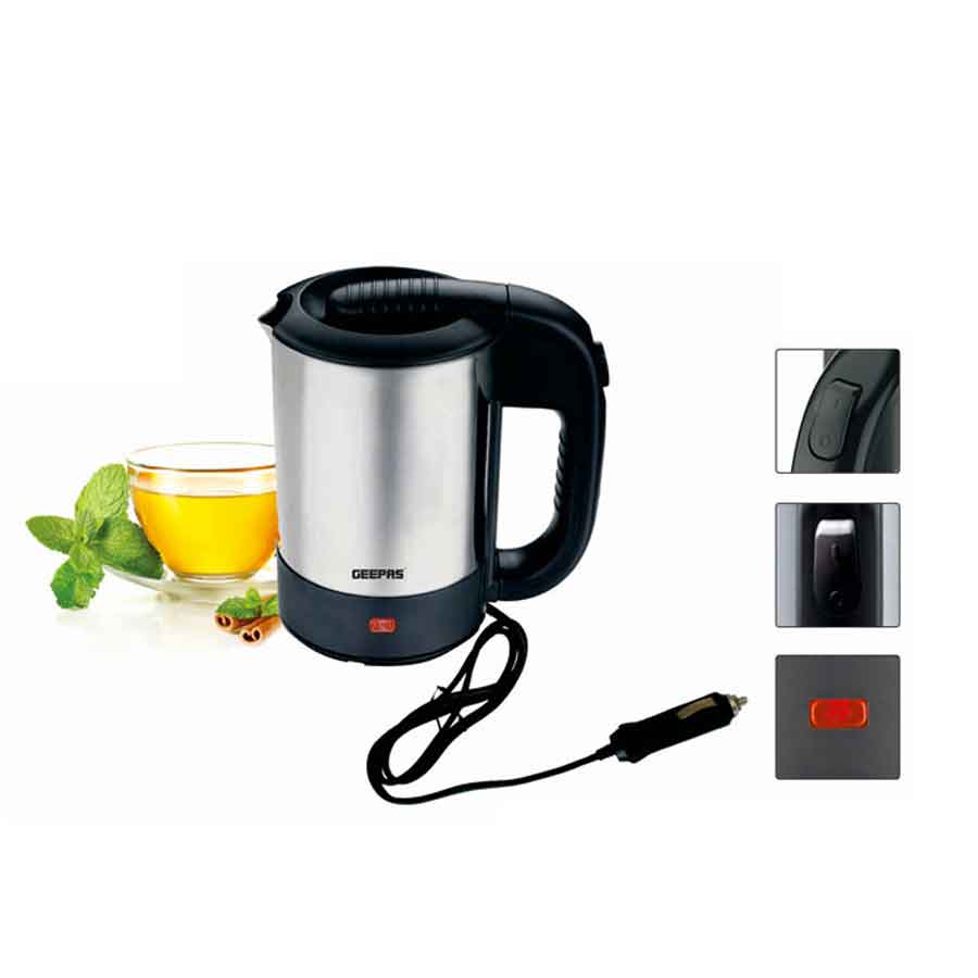 Geepas Stainless Steel Car Kettle, 0.5 Litre, 12V-150W | GK38041