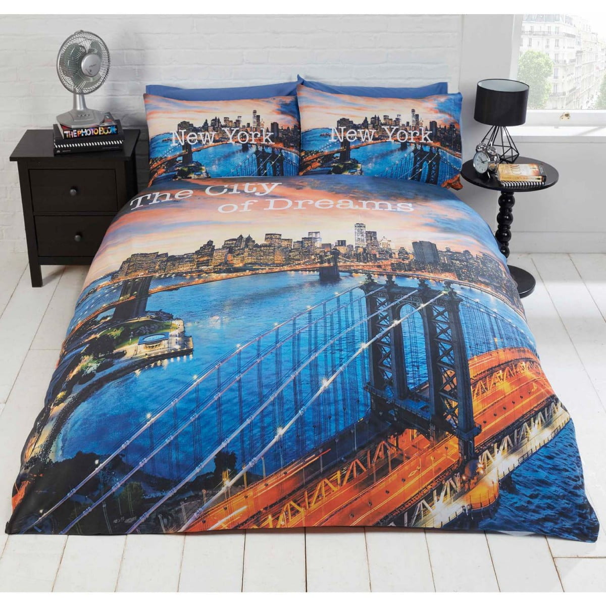 Rapport The City of Dreams New York Photographic Print Duvet Cover Set, Multi - Double