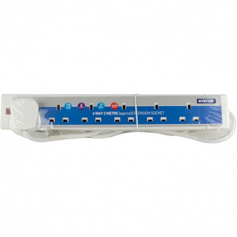 Status 6 Way Extension Lead, 2 Metres