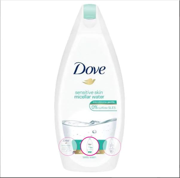 Dove Sensitive Skin Micellar Water Body Wash 450ml