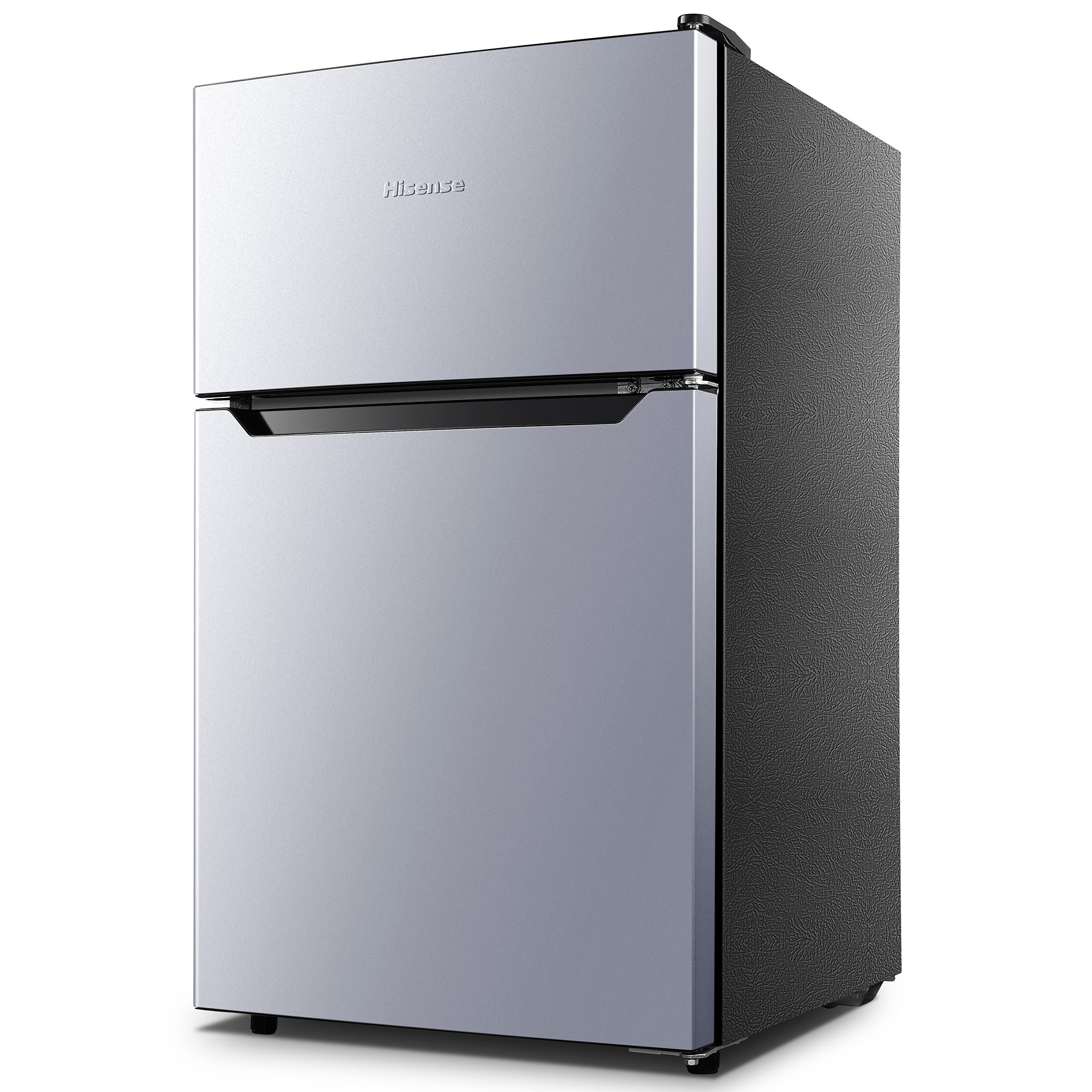 Hisense Gross 100 Ltr Double Door Top Freezer Mini Fridge, Defrost, Silver | RD-10DR