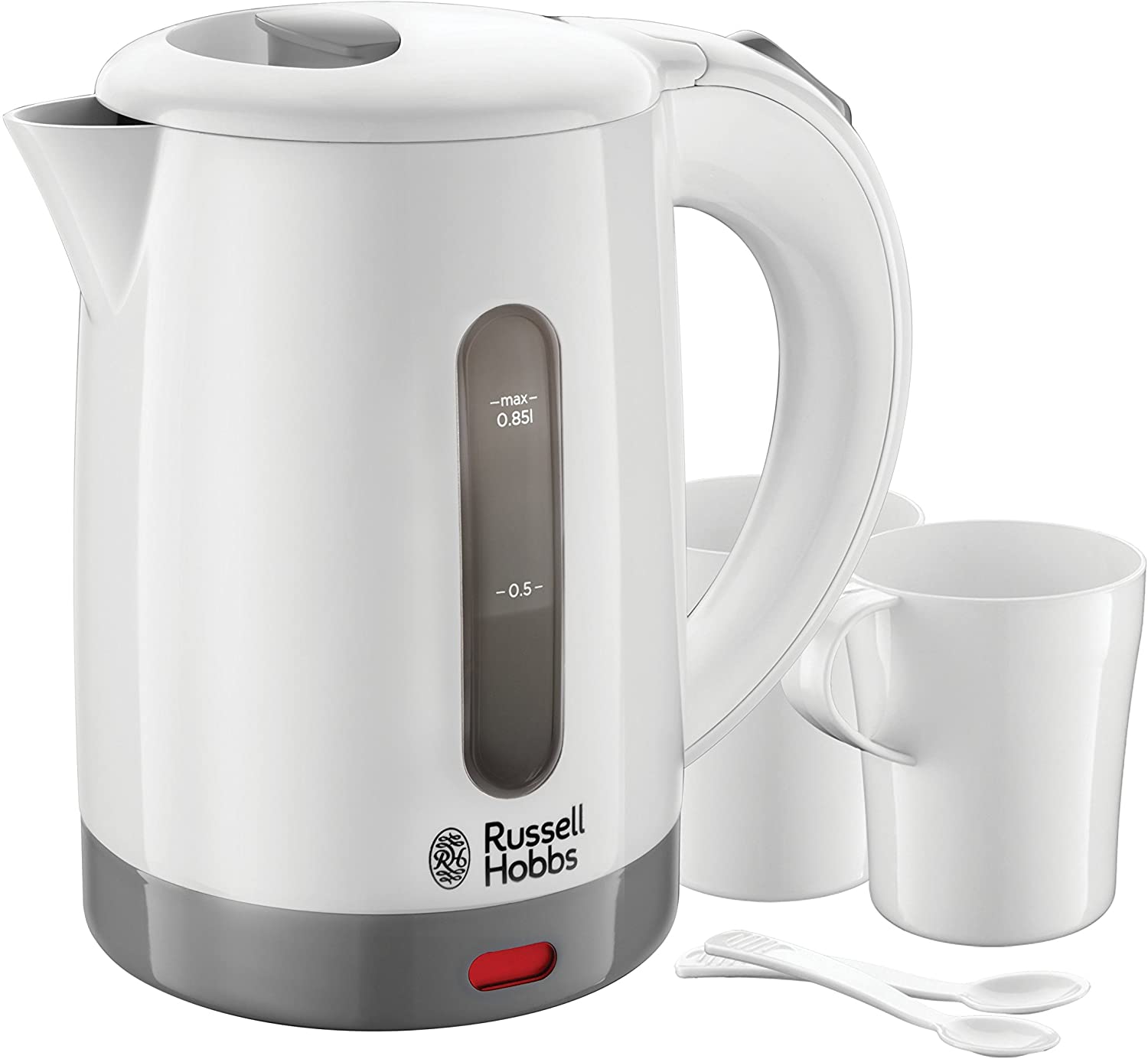 Russell Hobbs Electric Travel Kettle, 0.85L, 1000W, White
