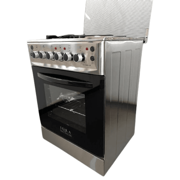 IQRA 60x60cm Cooker, 2 Gas Burners + 2 Hotplates, Stainless Steel, Electric Oven, Grill and Rotisserie, IQ-FC6666SS