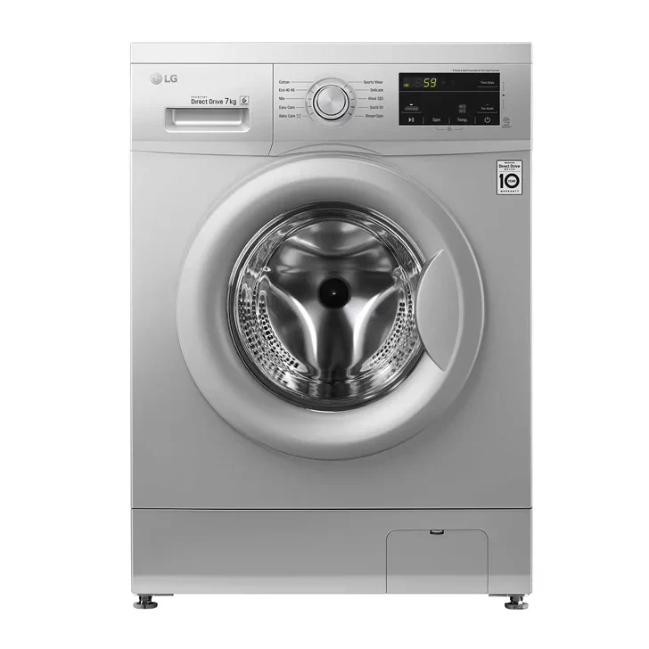LG 7kg | Front Load Washing Machine | Inverter DD | Smart Daignosis™ | 6 Motions DD, Silver, FH2J3QDNG5P