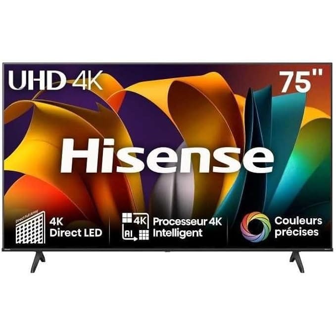 Hisense Smart TV 75 Inch 75A6N 4K UHD, Dolby Vision, HDR, VIDAA with YouTube, Netflix, Disney+, Canal