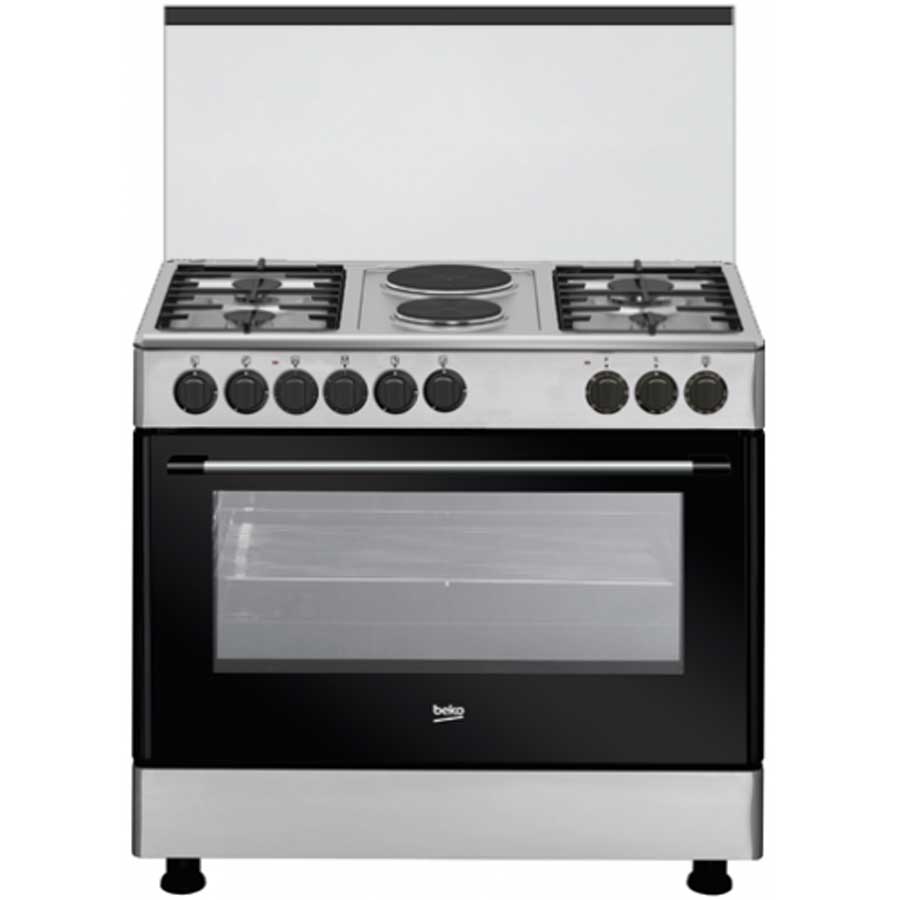 Beko 90x60cm Cooker, 4 Gas + 2 Electric, Inox, GE 12121 DX