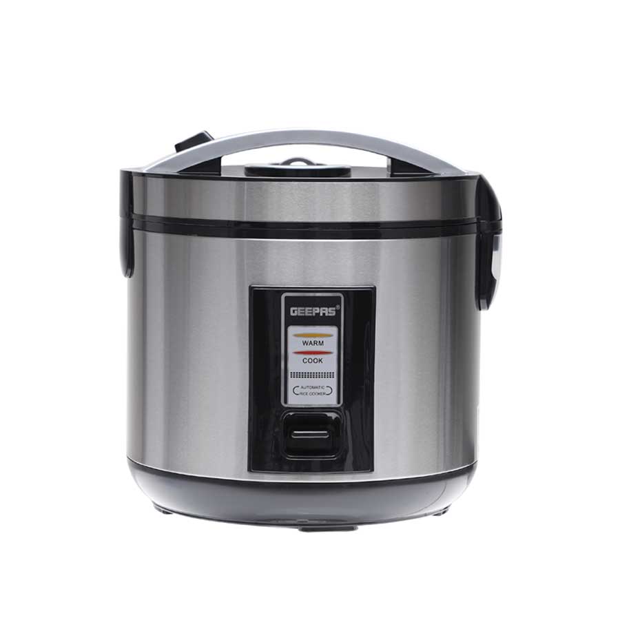 Geepas Rice Cooker w/ Steamer, Stainless Steel, 1.8L, 700W, Non Stick, GRC4330