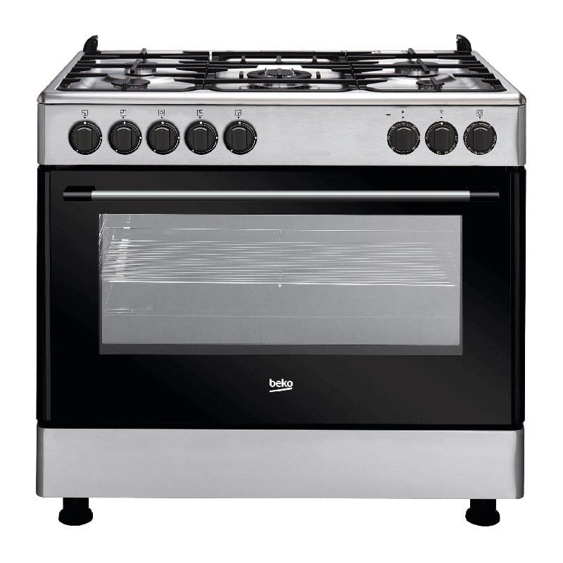 Beko 90*60cm Freestanding Cooker, 5 Gas, Fan Assisted, GE 15120 DX
