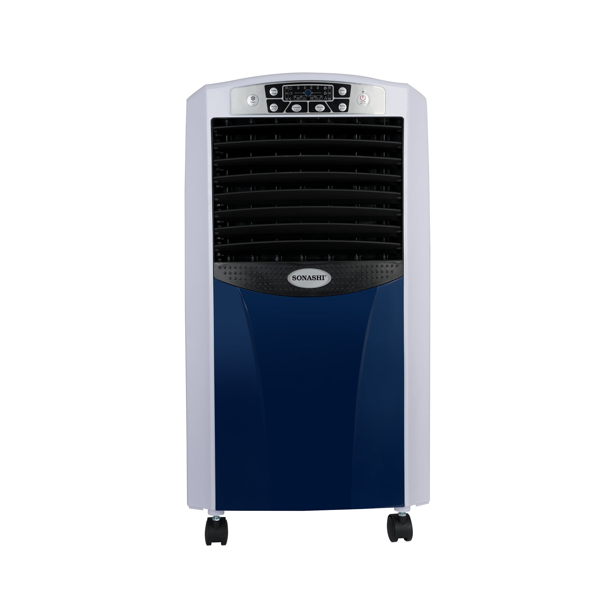 Sonashi SAC-204 Portable Air Cooler w/ 7 Liter Water Tank, 2 Ice Boxes, 3 Wind Speeds, Electronic Display, Timer