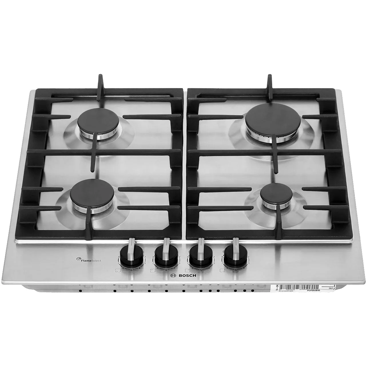 Bosch Serie 6 PCP6A5B90 58cm Gas Hob - Stainless Steel
