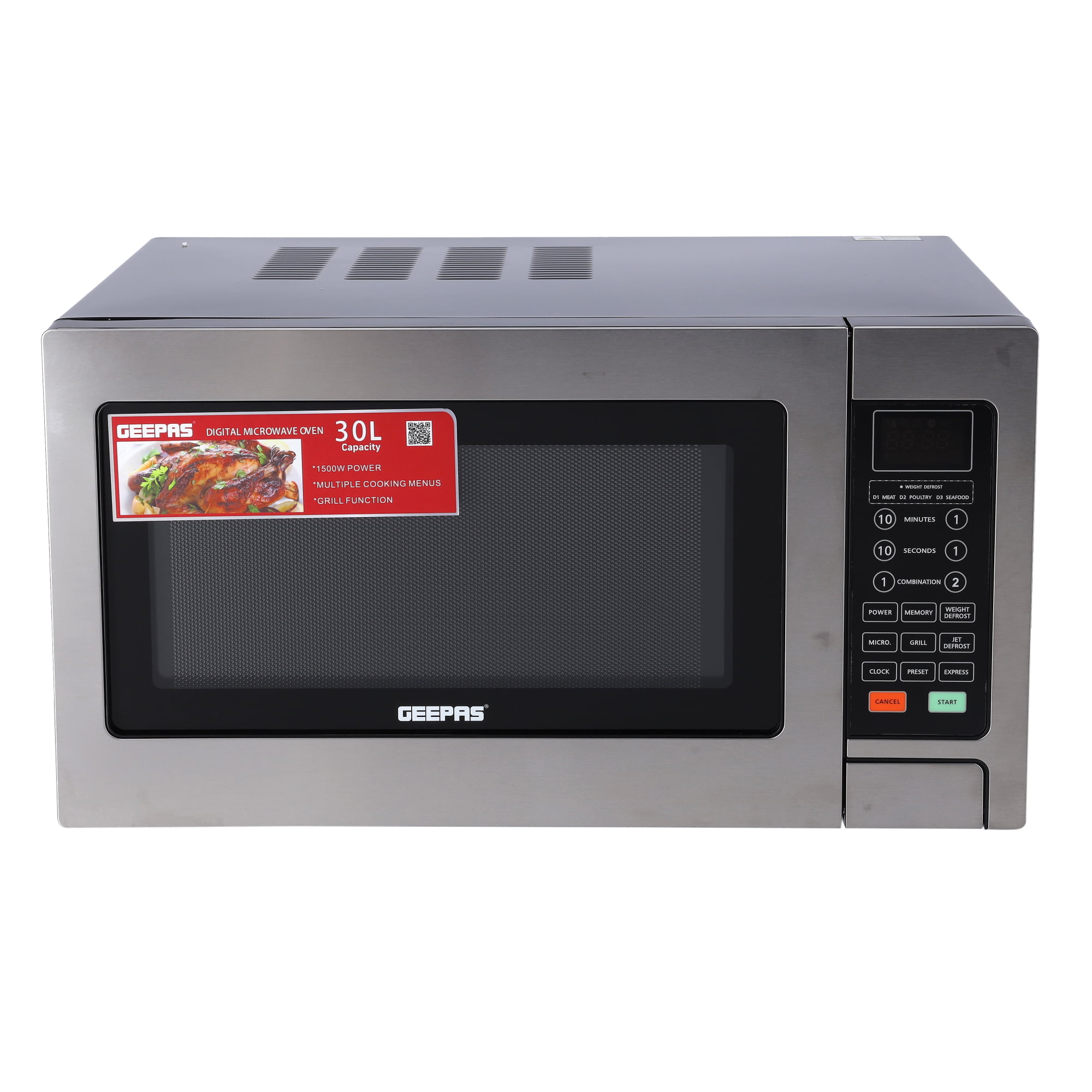 Geepas 30 Litre Digital Microwave Oven with Grill, GMO1897