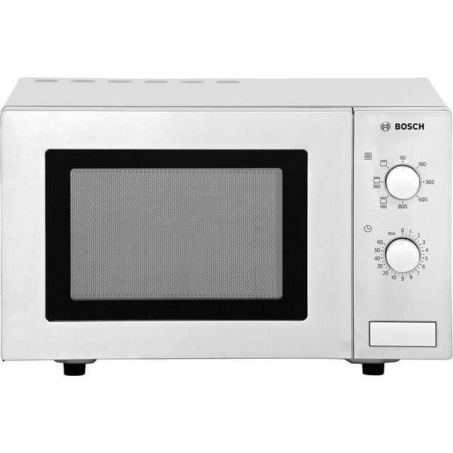 Bosch Serie 4 Freestanding 800W Microwave Oven with Grill, 17 Litre, Brushed Steel | HMT72G450B