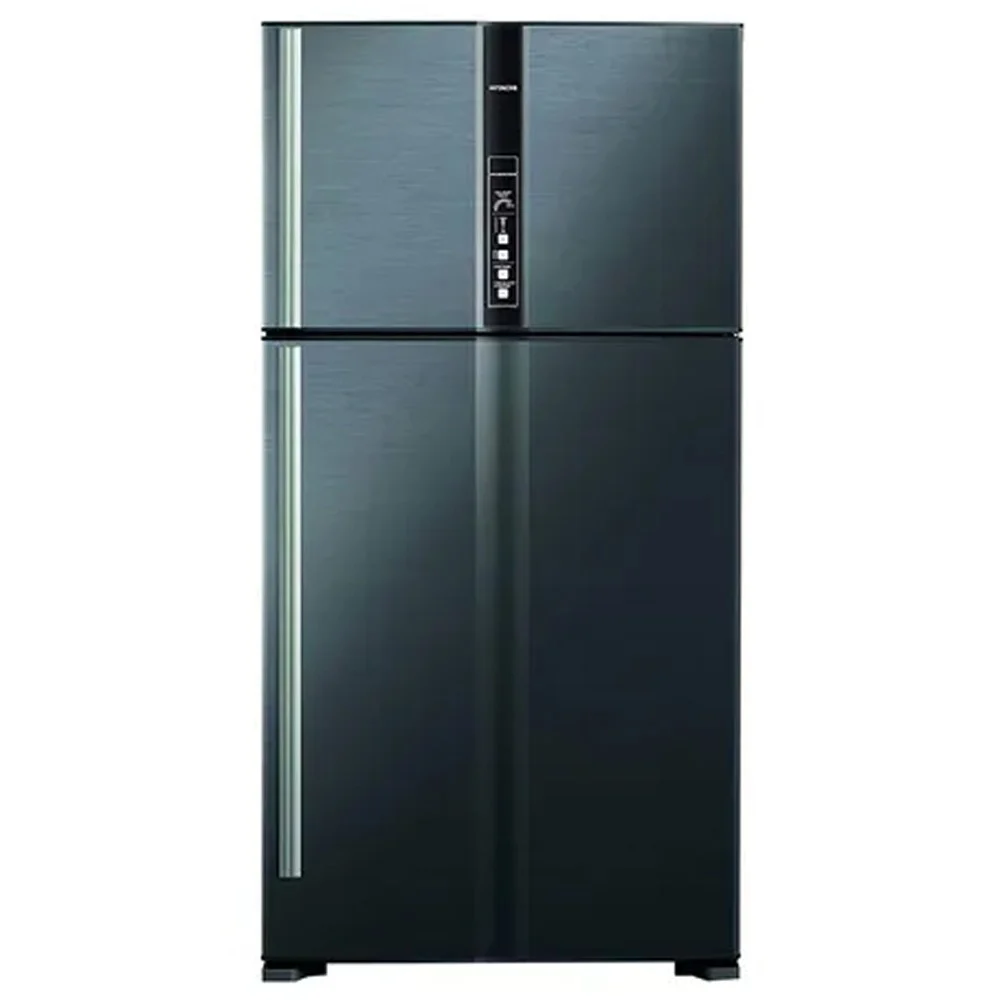 Hitachi 850L 2-Door Inverter Compressor Fridge, Brilliant Black | RV990PUN1KBBK