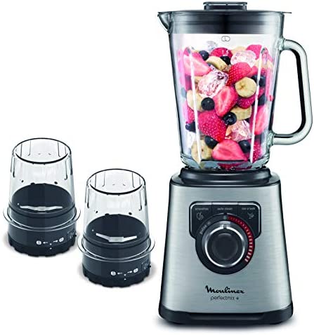 Moulinex Perfect Mix 2 Litre Blender w/ Grinder & Grater, 1200 Watts, Plastic/Glass, LM815D27