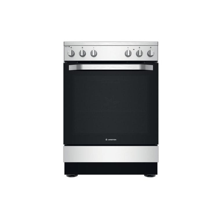 Ariston 60/60cm Full Gas Cooker, Stainless-Steel, Cast-Iron Pan Support, AS67G1MCXT