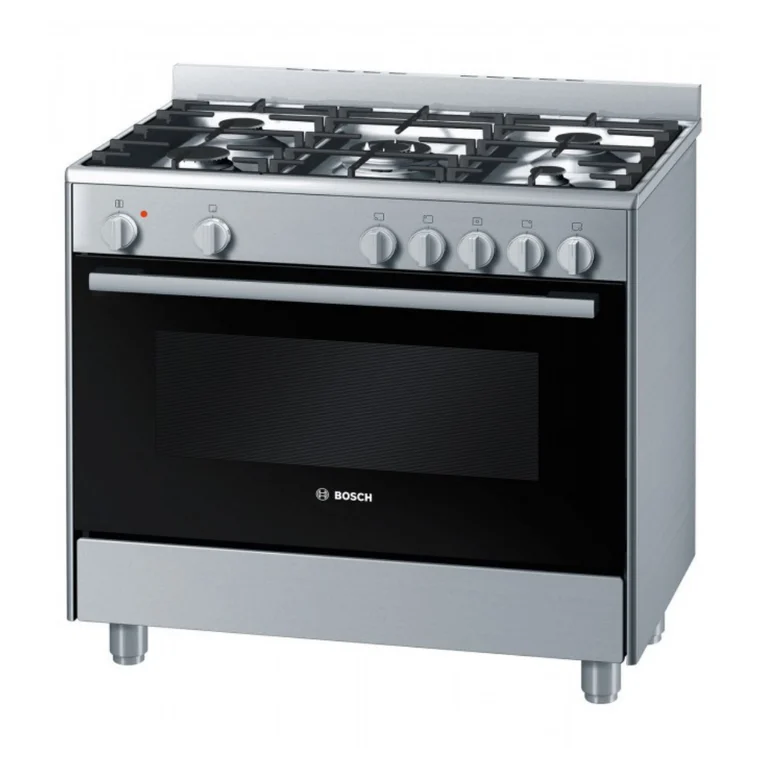 Bosch 90cm 5 Burner Freestanding Gas Range Cooker w/ Gas Oven, Grill, Rotisserie, HSG734357Z