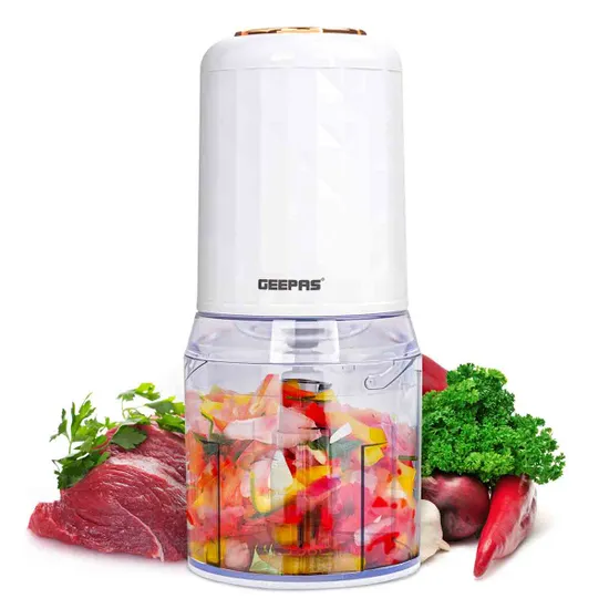 Geepas 0.5 Litre Chopper with Plum Interface Lock, 400w, Stainless Steel Blades, Anti-Slip Base, GMC42012