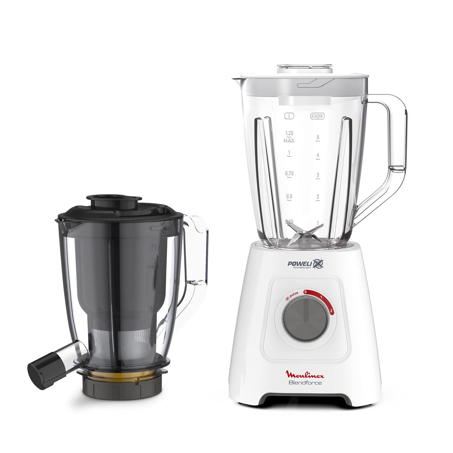 Moulinex Blendforce 2-in-1 Blender With Juicer Jar, 600 Watts, LM42Q127