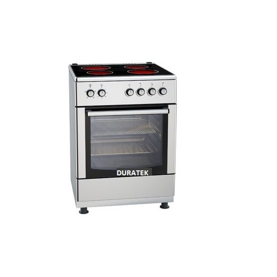 DURATEK 60x60cm VitroCeramic Cooker, 4 Electric Plates w/ Electric Oven, Oven Fan, Rotisserie | DTC6004CERSTK