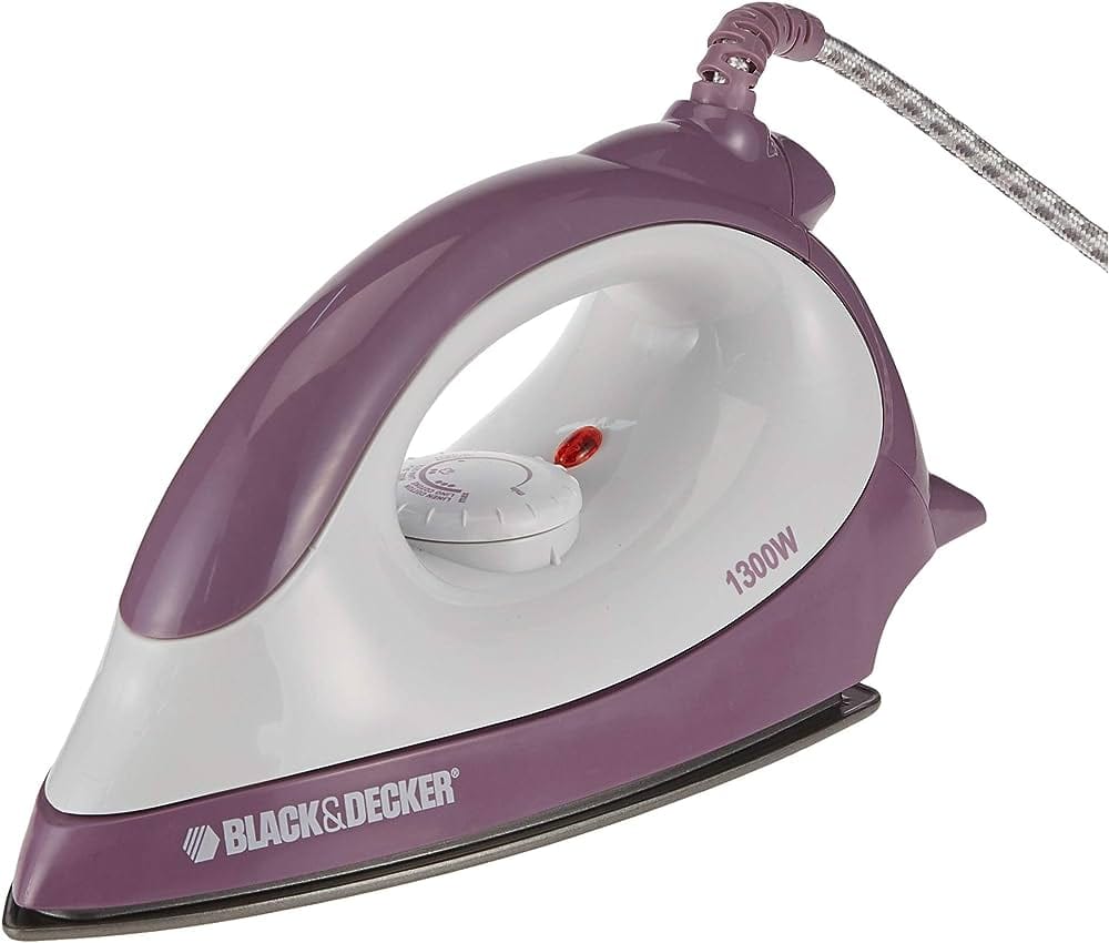 Black+Decker 1300 W Dry Iron with Overheat Protection, Pink, F1500