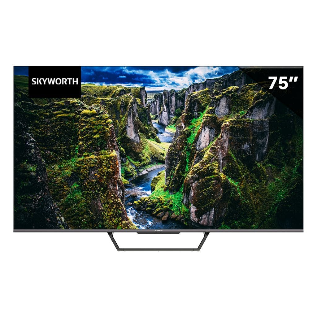 Skyworth QLED 75-inch 4K UHD Smart Android TV, 75G3EN; Google TV w/ Built-in Chromecast, HDR, Bluetooth, HDMI, USB, Dolby Atmos, Free-to-Air Receiver