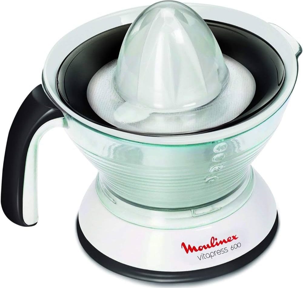 Moulinex 0.6 Litre Juicer - Citrus Press, 25 Watts, White/Black, Plastic, Ju300B27