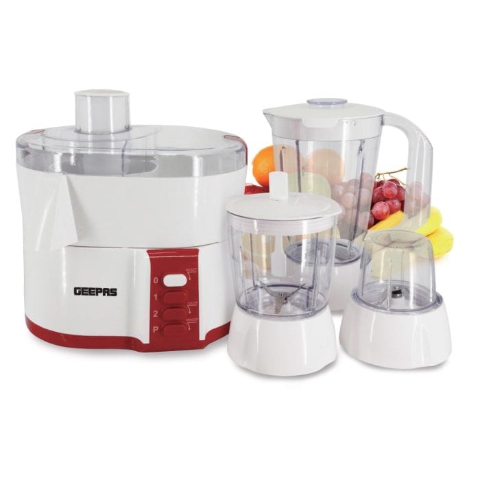Geepas GSB9890 4-In-1 Food Processor - Blender Juicer, 2-Speed With Pulse Function