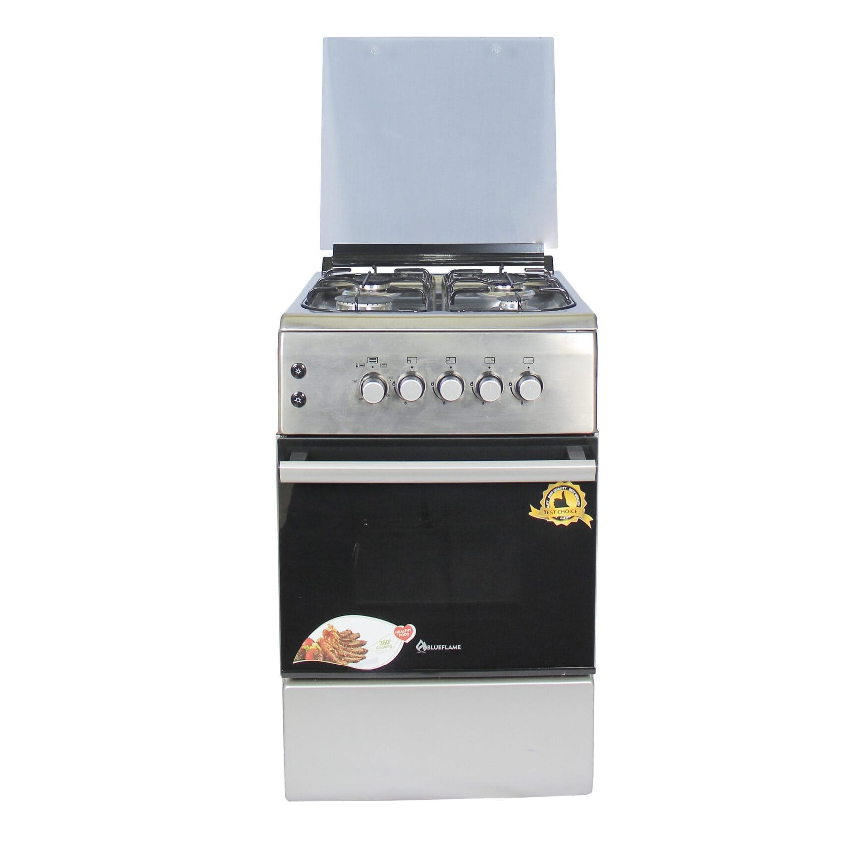 BlueFlame 50x60cm Full Gas Cooker with Gas Oven, Inox, Stainless steel