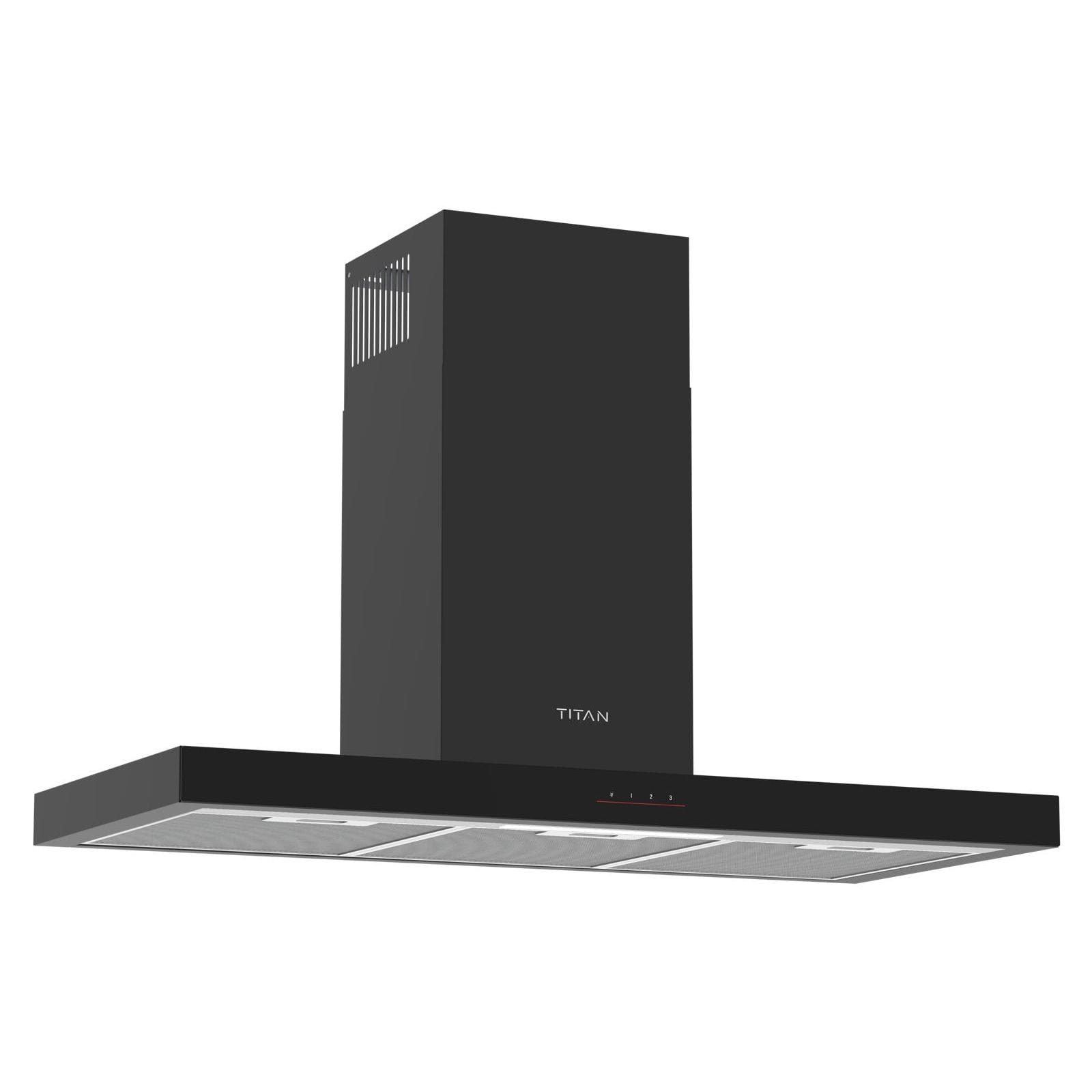 Titan Wall Mounted In Built Hood, 90cm, Black, TN-BIWH90BA