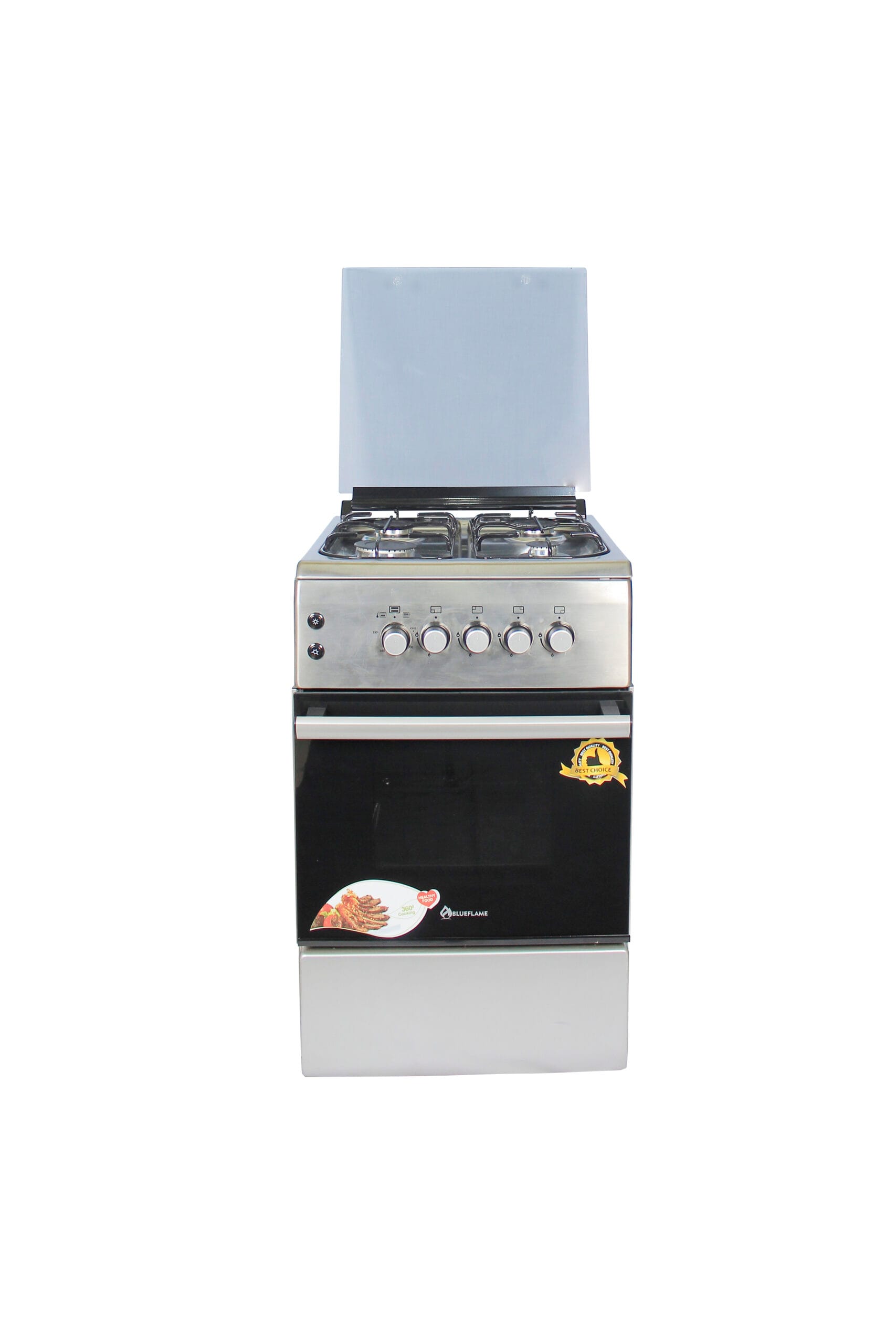BlueFlame Cooker, 50x60cm 4 gas burners with gas oven, inox – stainless steel, NL6040G