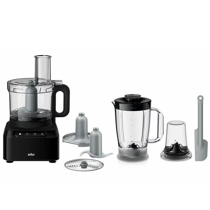 Braun PureEase Food Proccessor, 800W, 2.1 L &1.2 L Blender, FP 3132 BK