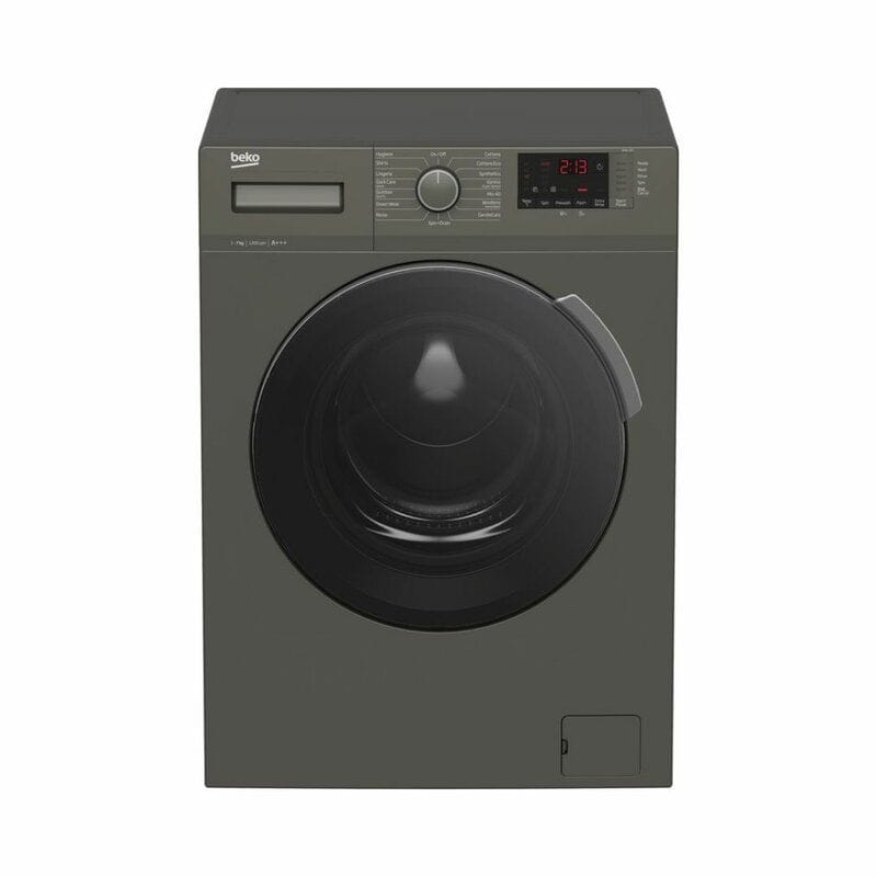 Beko 9kg Front Load Washing Machine, BAW389 UK; A+++, 1200 RPM, SteamCure, ProSmart Inverter Motor, AquaFusion, Manhattan Grey