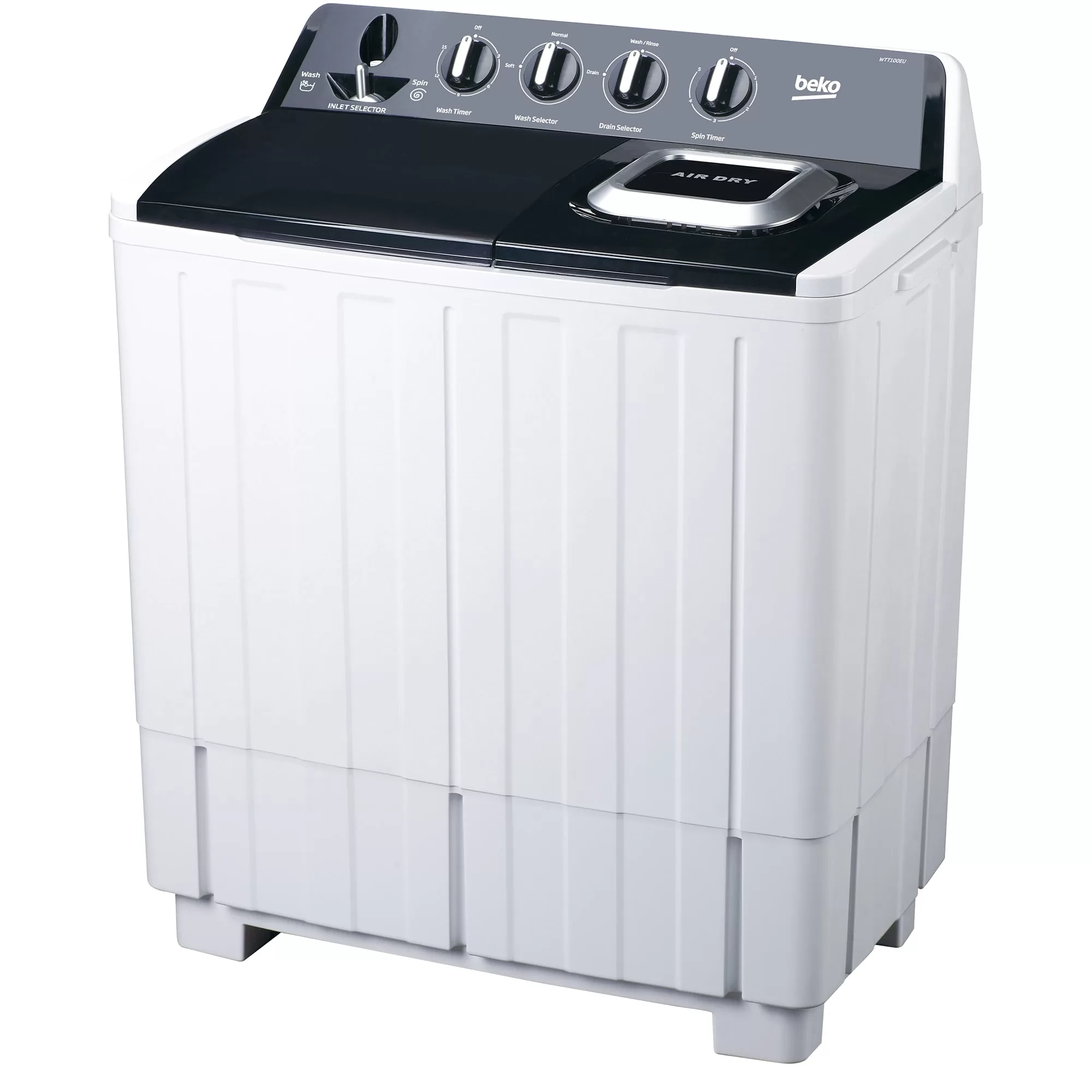 Beko 10kg Semi-Automatic Twin Tub Washing Machine, WTT100UK