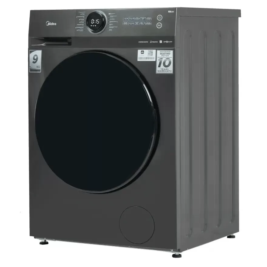 Midea 8KG Front Load Smart Washing Machine, 1400 RPM, 14 Programs, BLDC Inverter, Steam Care, Wi-Fi Connectivity, Lunar Dial, Digital LED Display, Titanium, MF200W80-W