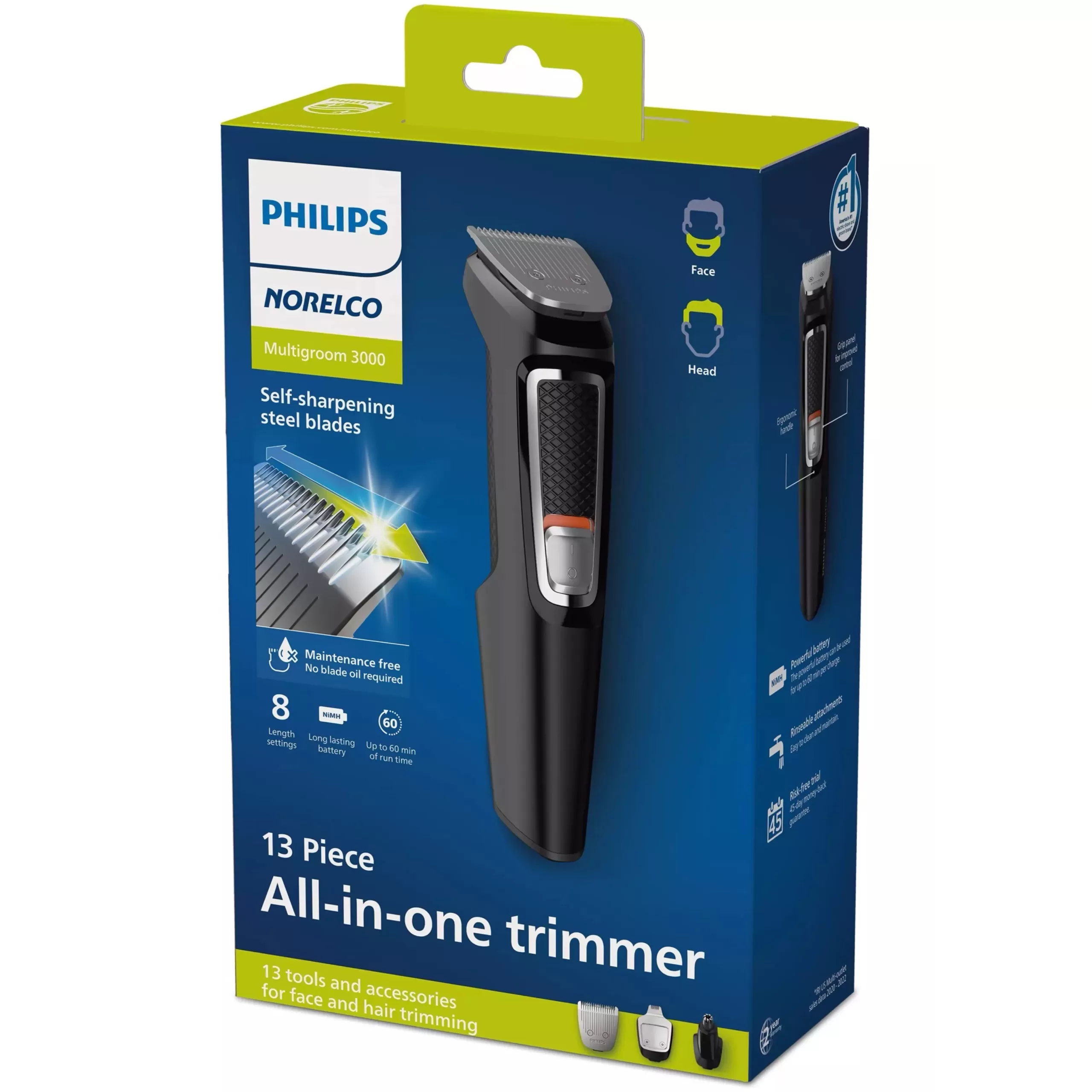 Philips Shaver 3000 Series, All-in-1 Wet & Dry Electric Shaver with Pop-Up Precision Trimmer