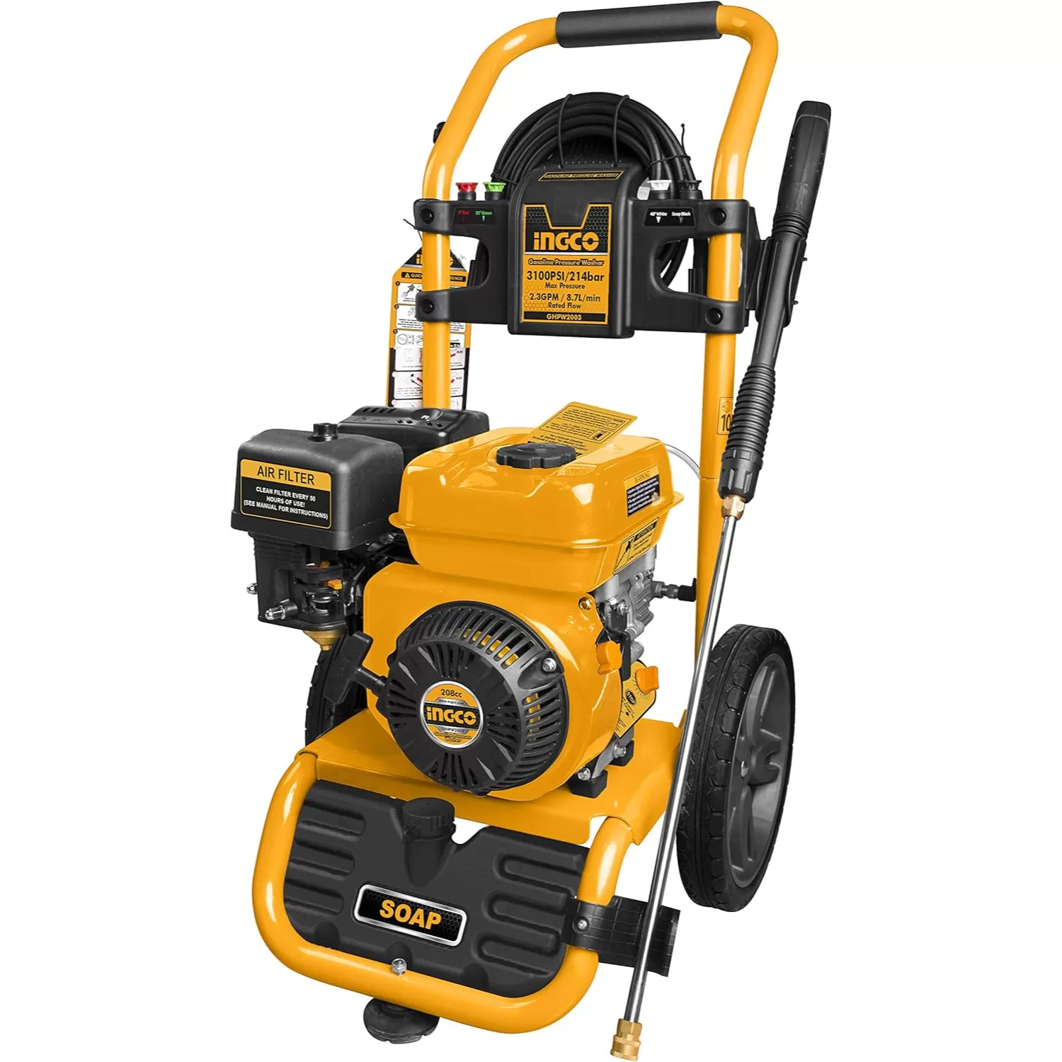 INGCO GHPW2003 4 Stroke Pressure Washer 6HP 214BAR (1 Set)