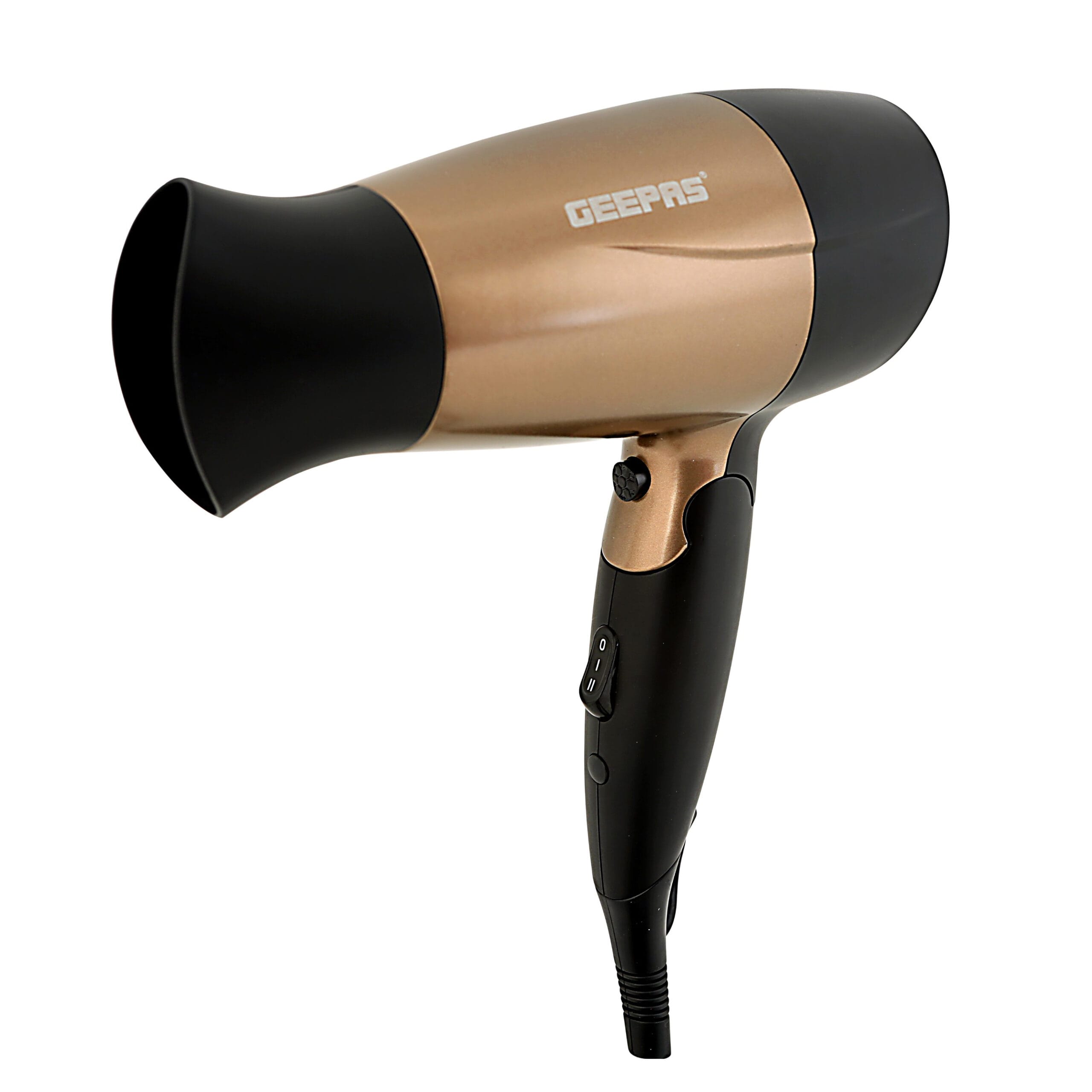 Geepas GH8642 1600W Powerful Travel Hair Dryer with Foldable Handle | Fast Drying Result | 2-Speed & 2 Temperature Settings | Cool Shot Function For Frizz Free Shine & Elegant Concentrator.