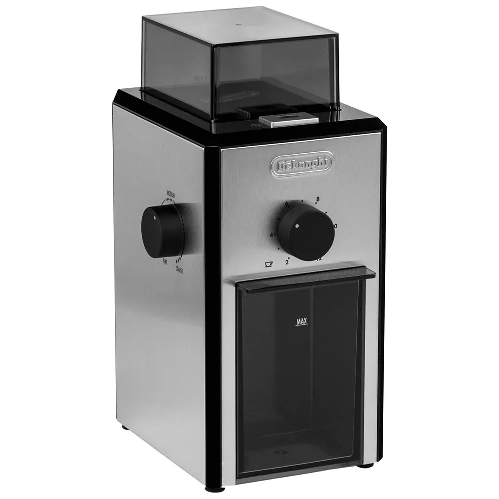 De'Longhi KG89 KG 89 Professional Coffee Grinder for up to 12 Cups, Plastic Housing, Silver, 110 watts