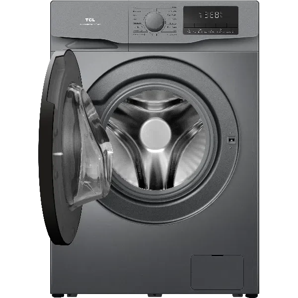 TCL 8KG Front Loading Washing Machine, P608FLG, Digital Inverter Motor, Add Garment, Drum Clean, Safety Lock, Sound off function, 24 hour delay, Memory Backup, Heat Sterilization, TCL Honeycumb drum