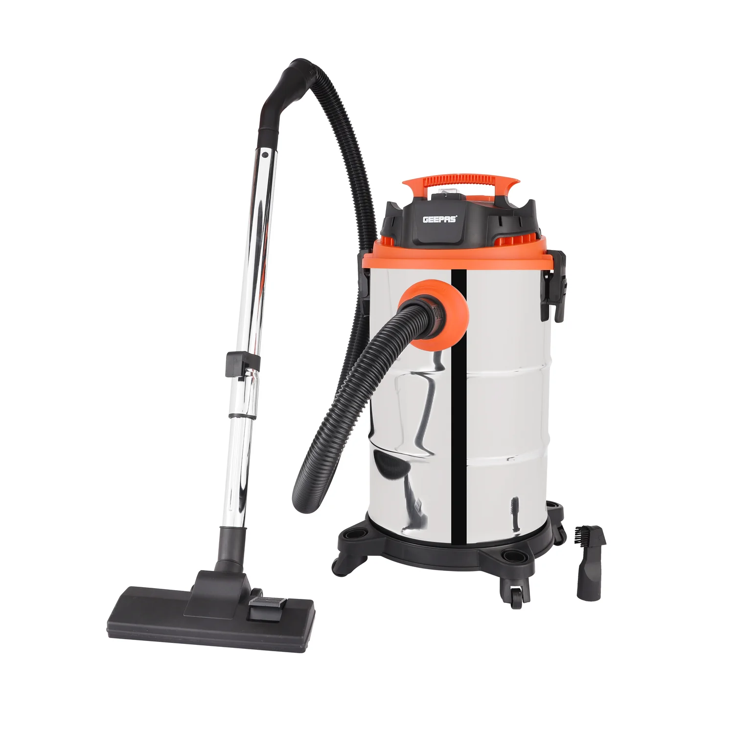 Geepas 1400w Wet and Dry Vacuum Cleaner- GVC19032 | 30 L Dust Bag Capacity, 5 M Cord Length | 3-in-1 Function, Wet, Dry and Blow, Powerful Suction | Accessories Storage Function