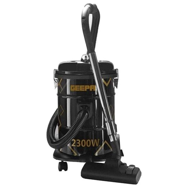 Geepas GVC2598 2300W 21L Drum Vacuum Cleaner - Portable ABS/Copper/Iron | Dust Full Indicator with Parking Position | Air Blower Function with Adjustable Suction Power