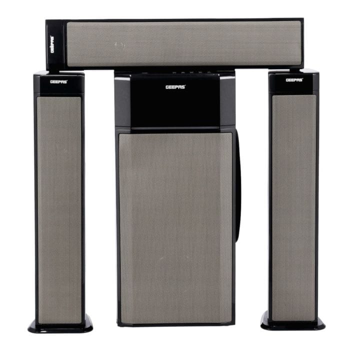 Geepas GMS8522 3.1 Channel Multimedia Speaker System | 40000W PMPO | Bluetooth| USB/SD/AUX Support | FM Radio| RGB Lights| LED Display| EQ Function