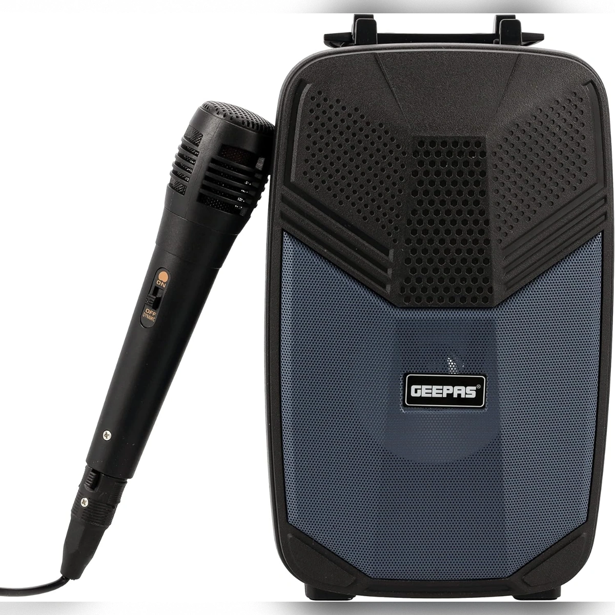 Geepas Portable Bluetooth Speaker, With Microphone, GMS11156 USB/TF/FM/AUX IN Large Circle Dazzle LED Light Portable & Lightweight Ideal For Home, Hotels & Outdoor Use, Black