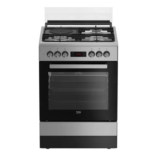 Beko 60x60cm FSM63330DXDSL Cooker | 3 Gas + 1 Hotplate | Multifunction Electric Oven | Flame Safety