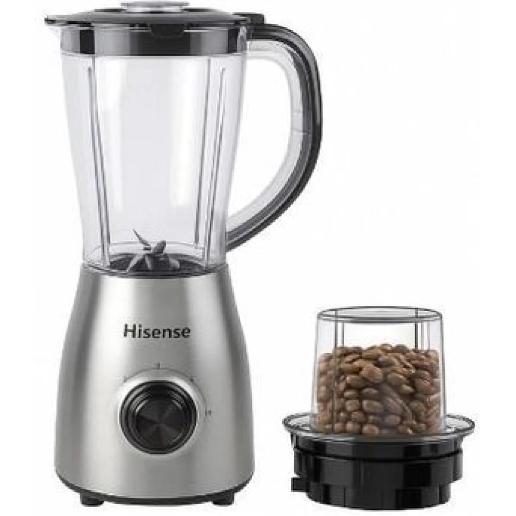 Hisense 1.5 Liters 2 in 1 Unbreakable Blender and Grinder 500W, Stainless Steel, H15TBSSS2A