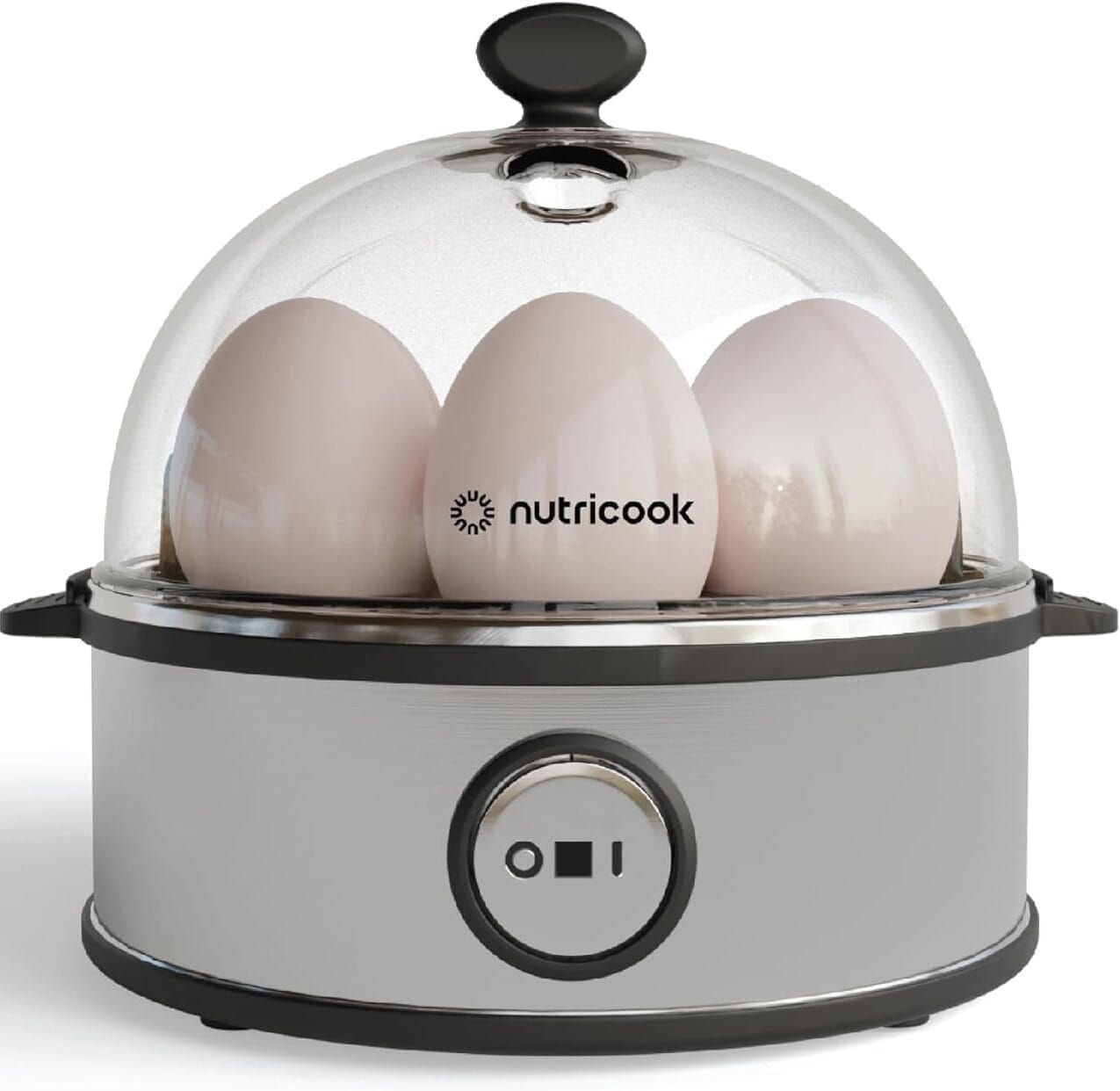 NutriCook Rapid Egg Cooker: 7 Egg Capacity Electric Egg Cooker for Boiled Eggs, Poached Eggs, Scrambled Eggs, or Omelettes with Auto Shut Off Feature