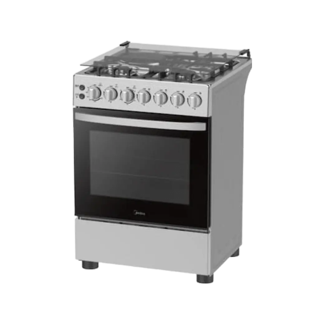 Midea 60*60 Cooker with 3 Gas + 1 Electric Burners, with 6 Functions, Fan-assisted, Silver, 60E3G1H6F-SL