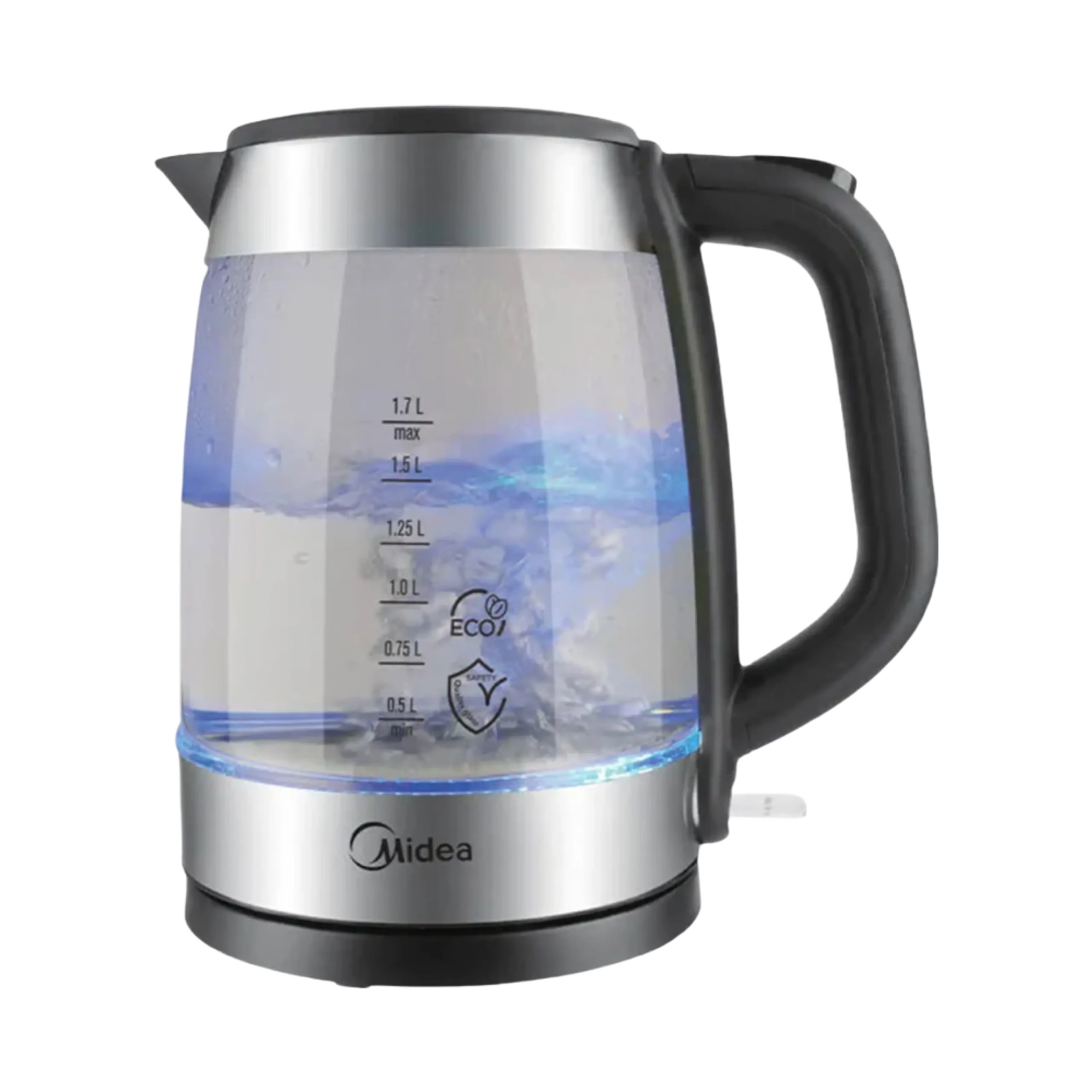 Midea MK-17G03A2 1.7L Glass Electric Kettle – 2200W Cordless with 360° Base