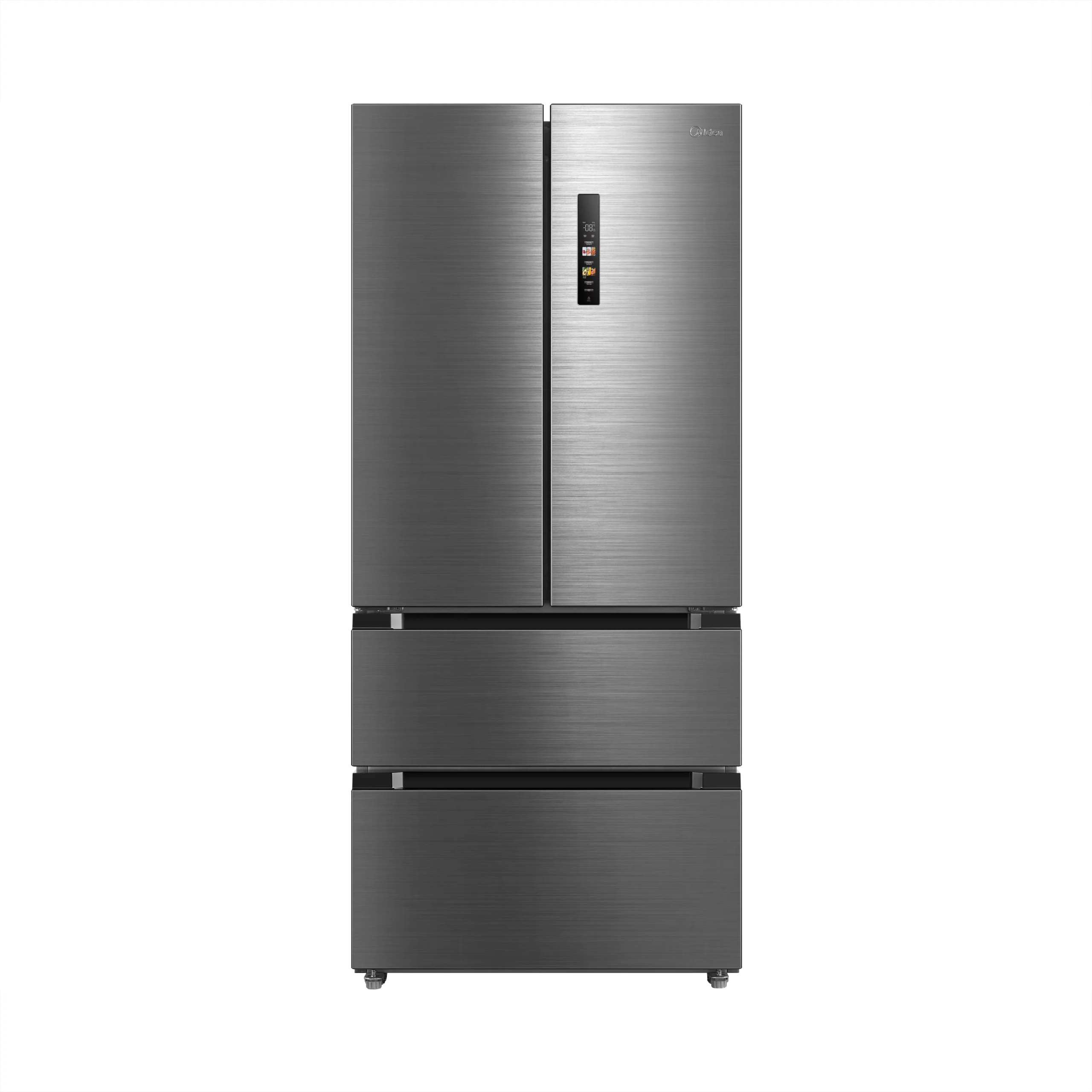 Midea MDRF692MIE46 Freestanding Fridge Freezer, No Frost, 516L, 347L Fridge+169L Freezer with LED Light,83.3cm Wide, Midea Inox