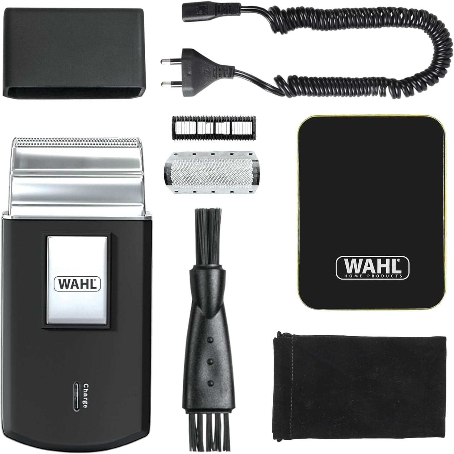Wahl Travel Shaver - Cordless and rechargeable electric shaver for men, ideal for traveling, for cutting hair and beard, compact and portable